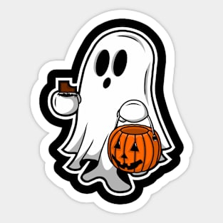 Ghost Trick or Treating Sticker